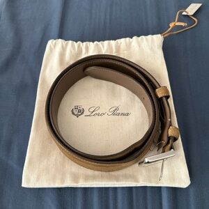 Loro Piana Suede Calfskin Belt (36in)